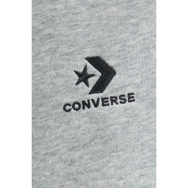 Tepláky Converse šedá barva, s aplikací, 10023873.A02-VINTAGEGRE