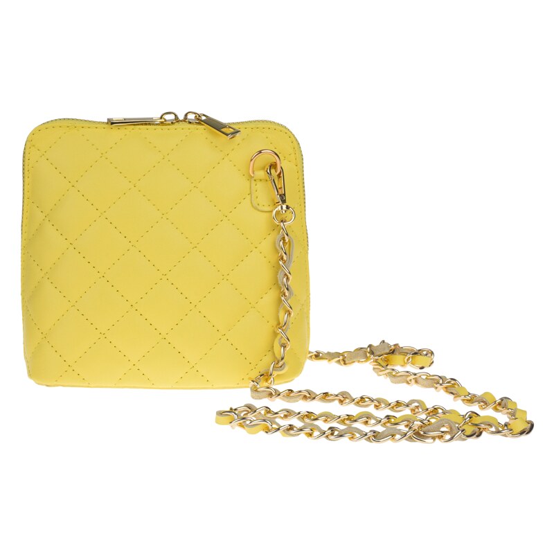 Žlutá kožená italská crossbody kabelka Giulia Gialla Chiara 74394111