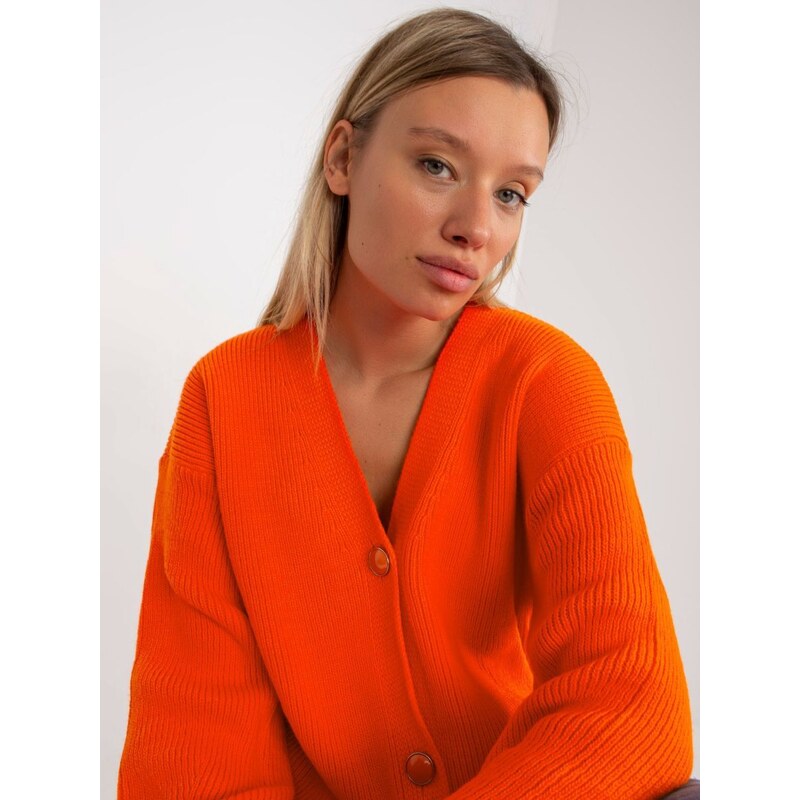 Pletený kabátek Rue Paris oranžový