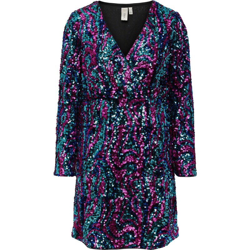 YAS Šaty FLUA modrá / nefritová / pink / černá 94193291