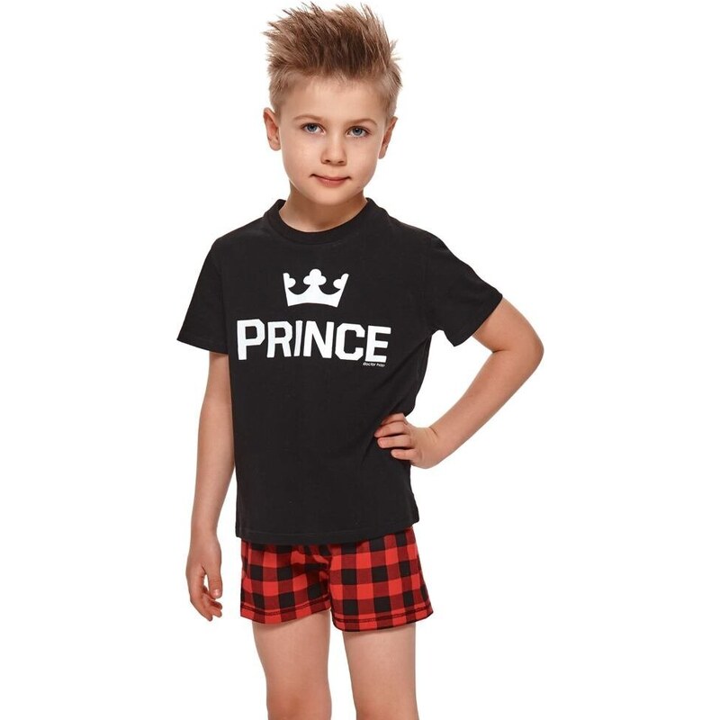 DN Nightwear Krátké chlapecké pyžamo Prince černé