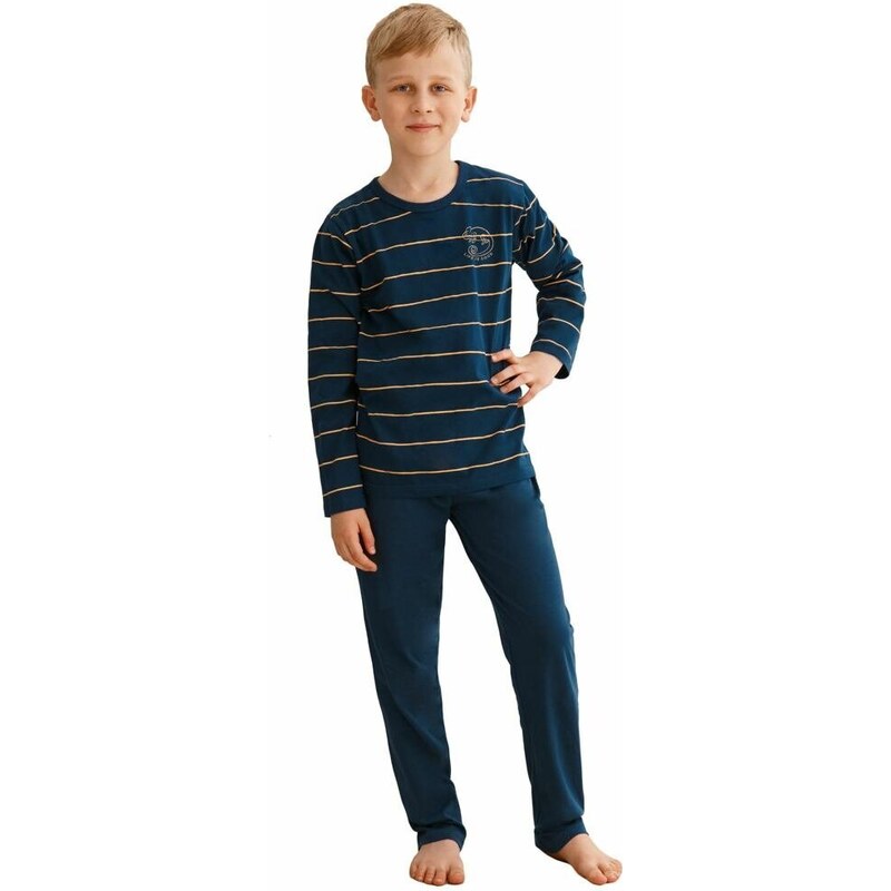 Taro Chlapecké pyžamo Harry tmavě modré s pruhy