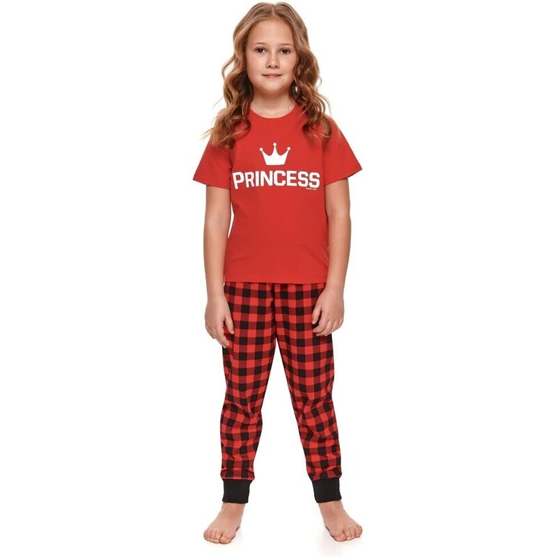 DN Nightwear Dívčí pyžamo Princess II červené