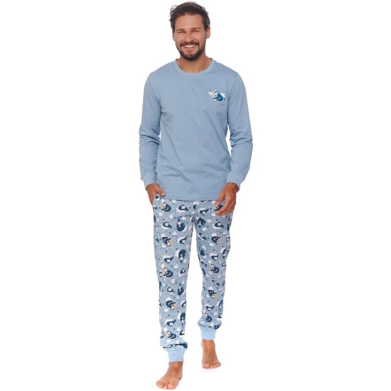 DN Nightwear Pánské pyžamo Dreams světle modré