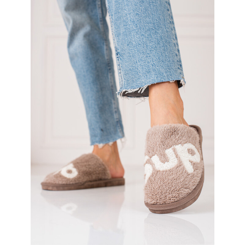 Women's slippers Shelvt warm beige