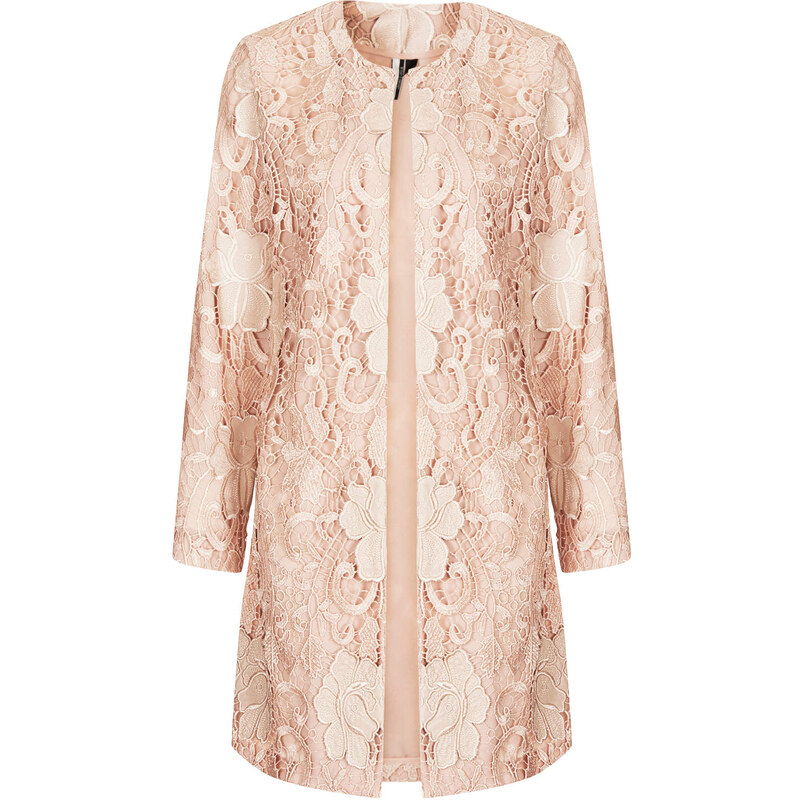 Topshop Lace Overlay Coat