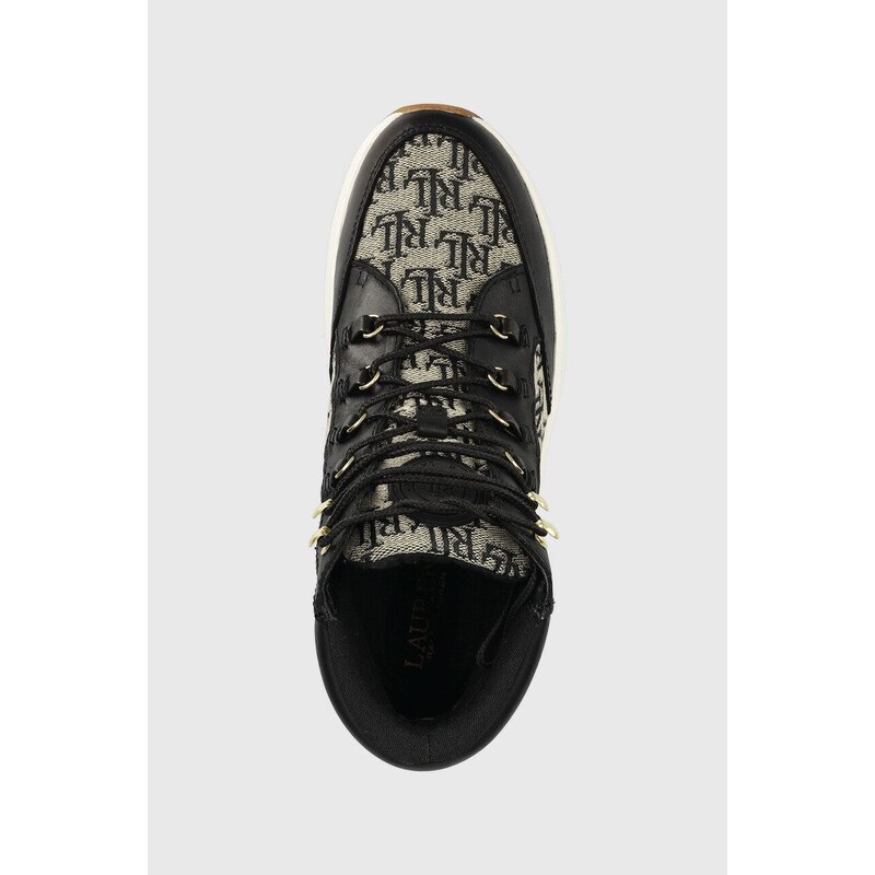 Sneakers boty Lauren Ralph Lauren černá barva,