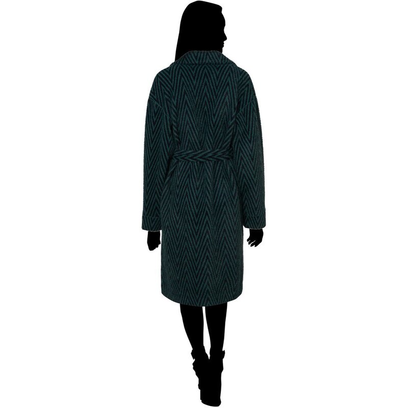 Due Linee Dámský oboustranný kabát smaragdový