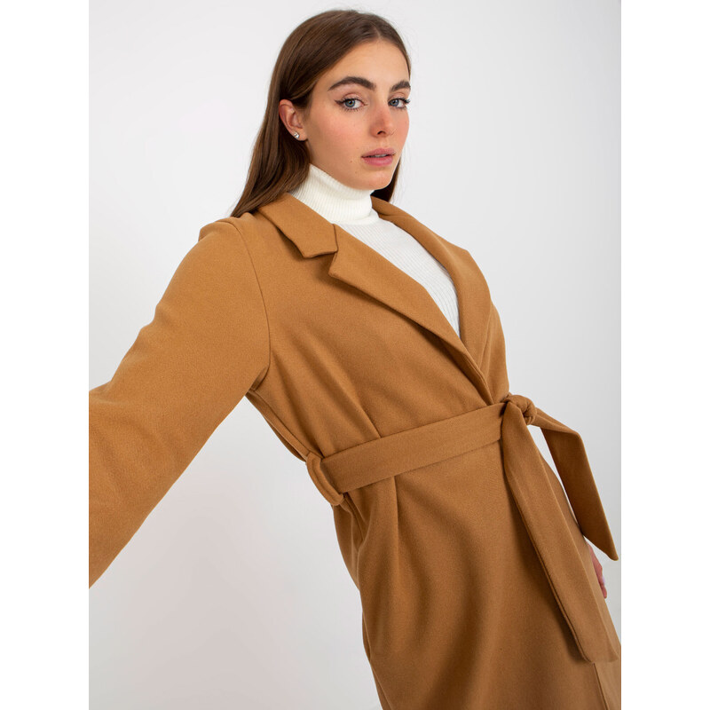 Dámský kabát Fashionhunters Camel Brown