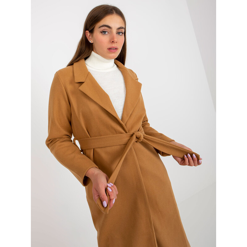 Dámský kabát Fashionhunters Camel Brown