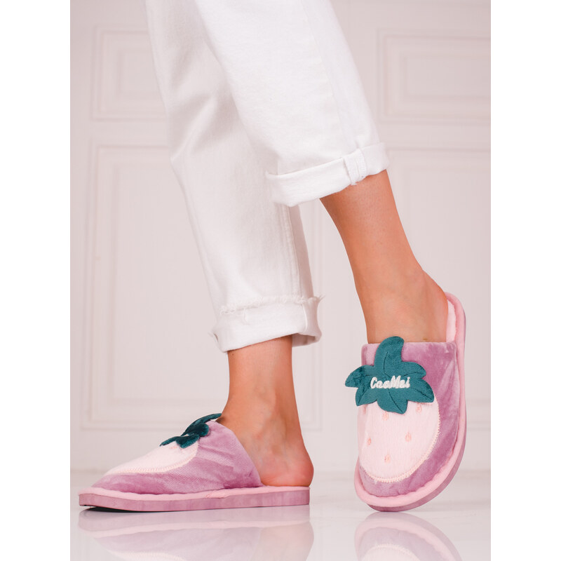 Insulated women's slippers Shelvt pink