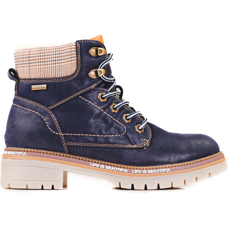 GOODIN Navy blue women's trappers Shelvt