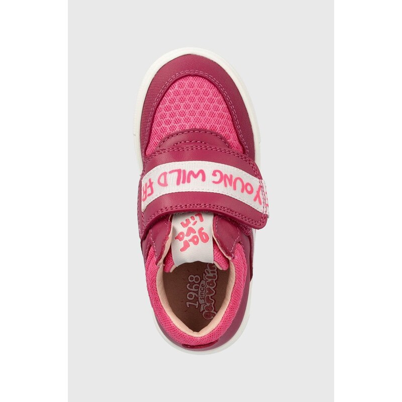 Dětské kožené sneakers boty Garvalin růžová barva