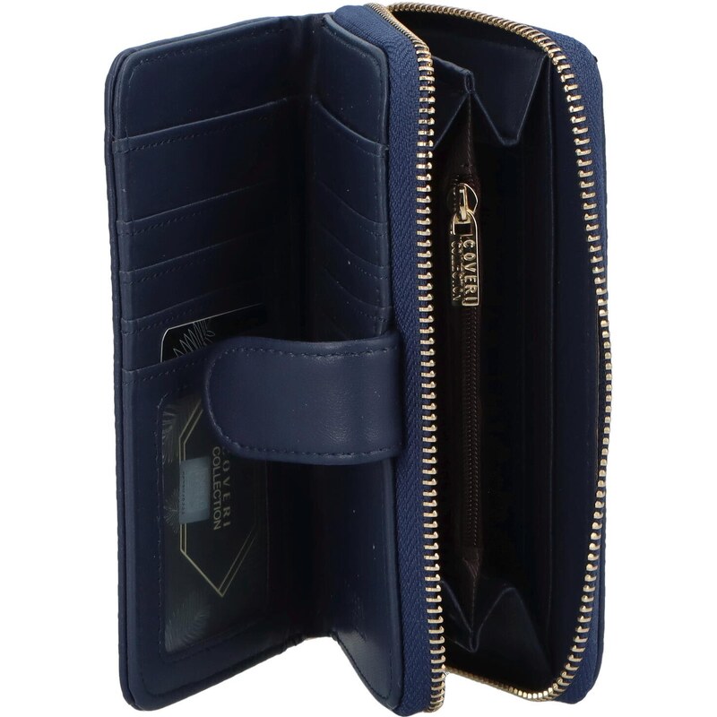 Coveri Trendová dámská koženková peněženka Dona, modrá