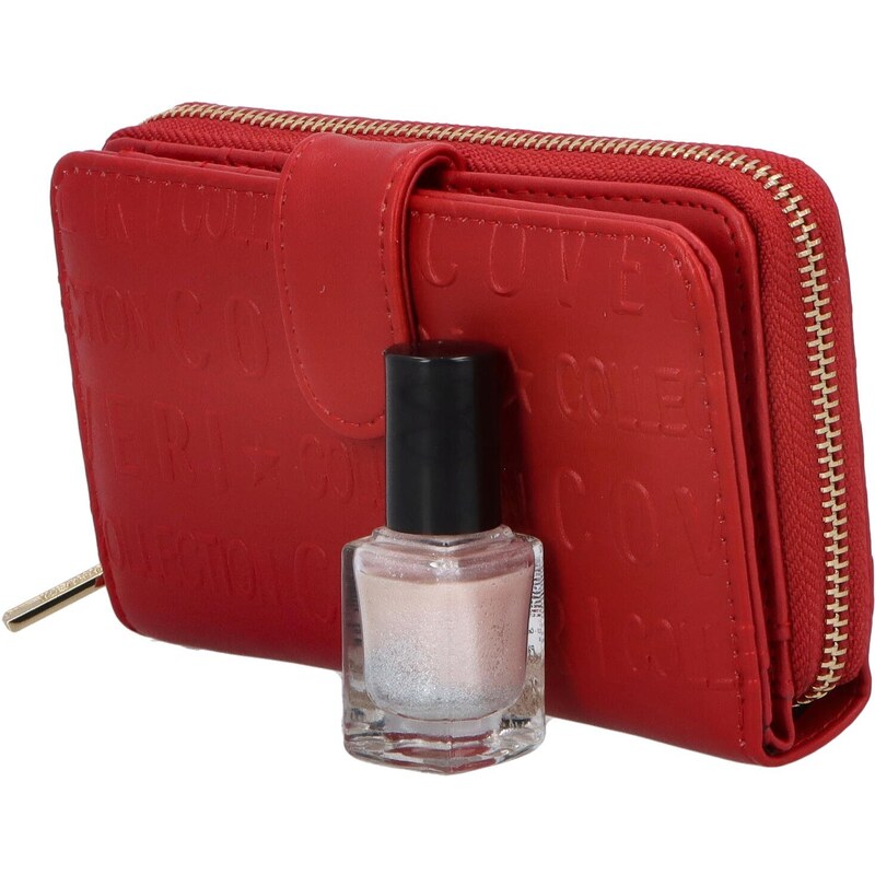 Coveri Trendová dámská koženková peněženka Dona, červená