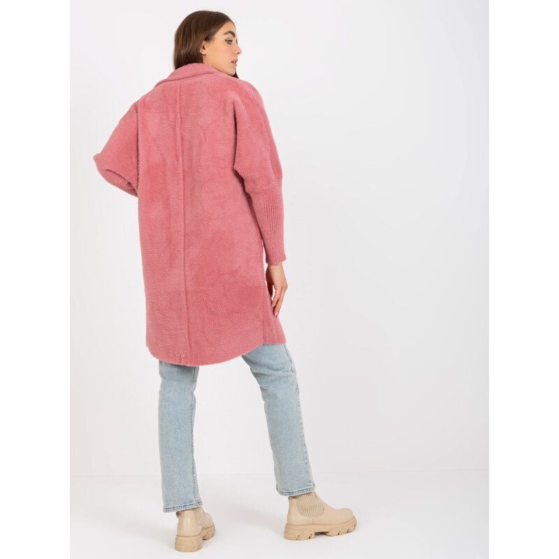 BASIC TMAVĚ RŮŽOVÝ TEDDY COAT EVELINE S KAPSAMI -DARK PINK Růžová