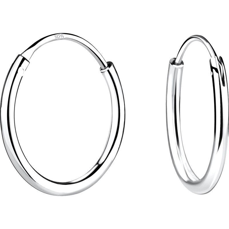 SYLVIENE Stříbrné náušnice kruhy Thin 12 mm 75027797