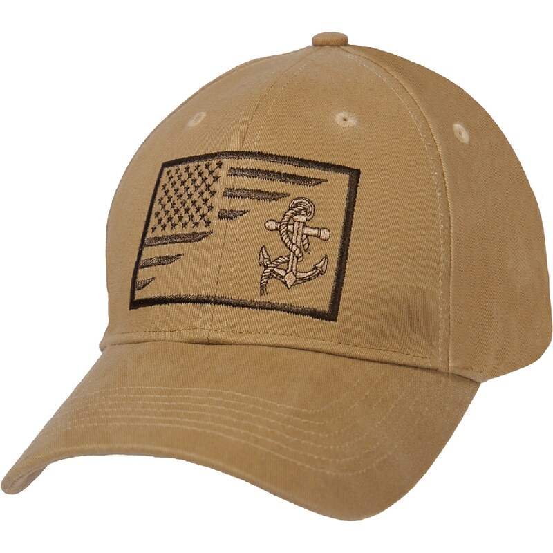 ROTHCO Kšiltovka Baseball US Navy Anchor/Flag coyote brown
