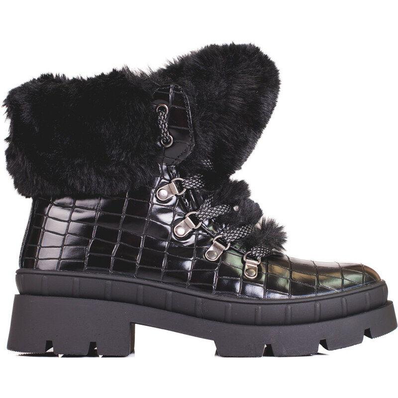 GOODIN Women's fur trappers Shelvt black