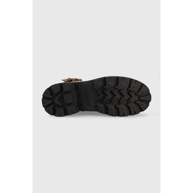 Kožené kotníkové boty Vagabond Shoemakers Cosmo 2.0 dámské, hnědá barva, na plochém podpatku, zateplené
