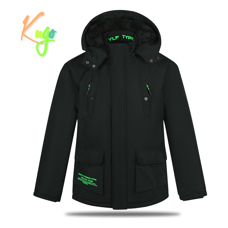 Chlapecká zimní bunda - KUGO BU607, černá