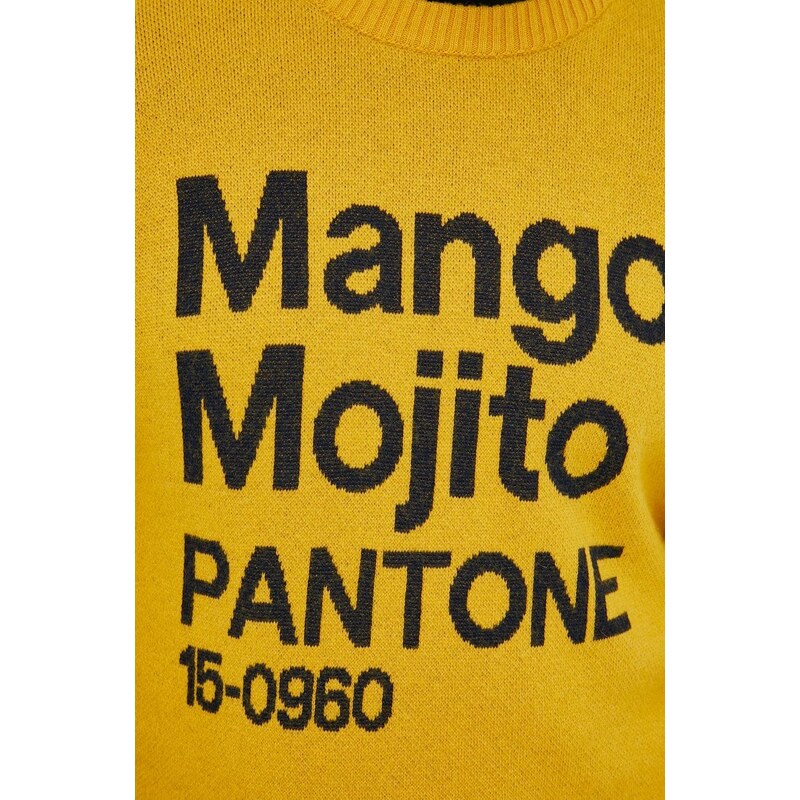 Svetr z vlněné směsi United Colors of Benetton X Pantone pánský, žlutá barva, lehký