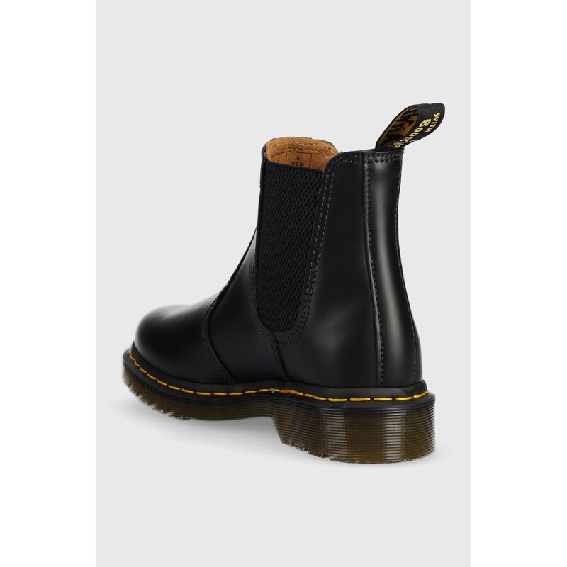 Kožené kotníkové boty Dr. Martens dámské, černá barva, na plochém podpatku, 22227001-black
