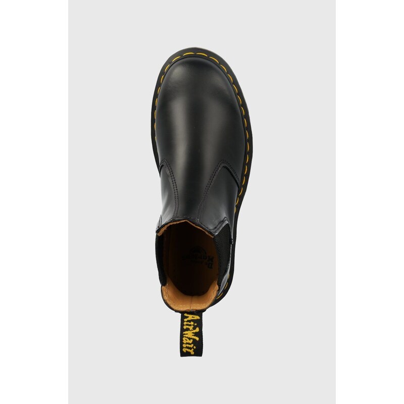 Kožené kotníkové boty Dr. Martens dámské, černá barva, na plochém podpatku, 22227001-black