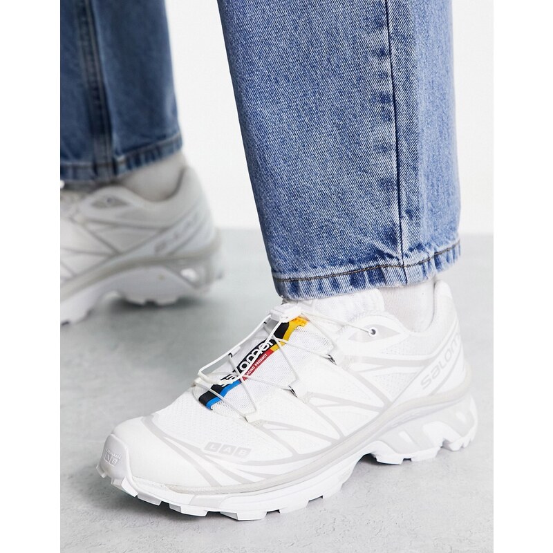 Salomon XT-6 unisex trainers in white and lunar rock 113326509
