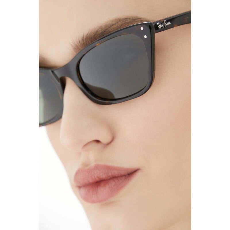 Sluneční brýle Ray-Ban LADY BURBANK dámské, hnědá barva, 0RB2299