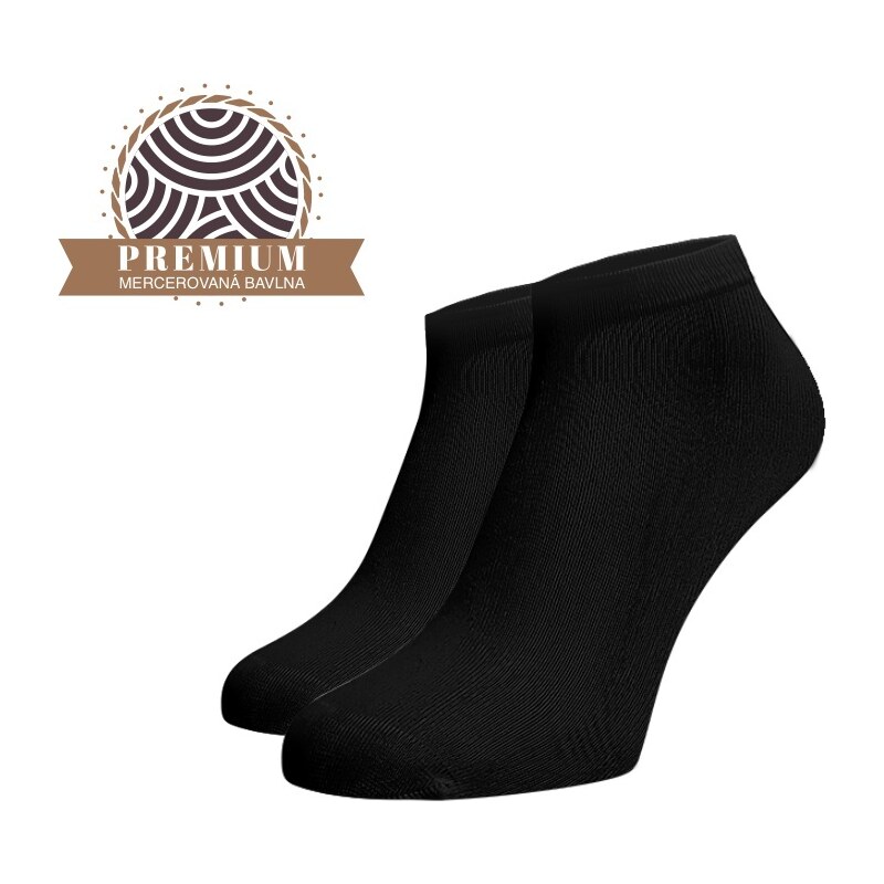Benami Kotníkové ponožky z mercerované bavlny - černé