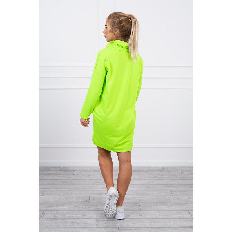 K-Fashion Zelené neonové šaty v barvě kravaty