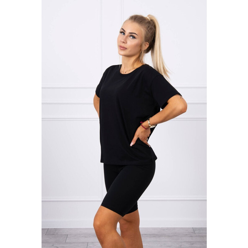 K-Fashion Souprava top+legíny černá