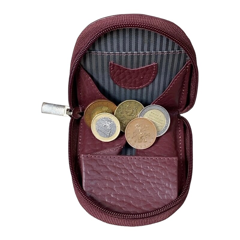 Pragati Fashion Kožená peněženka na mince a2 brown