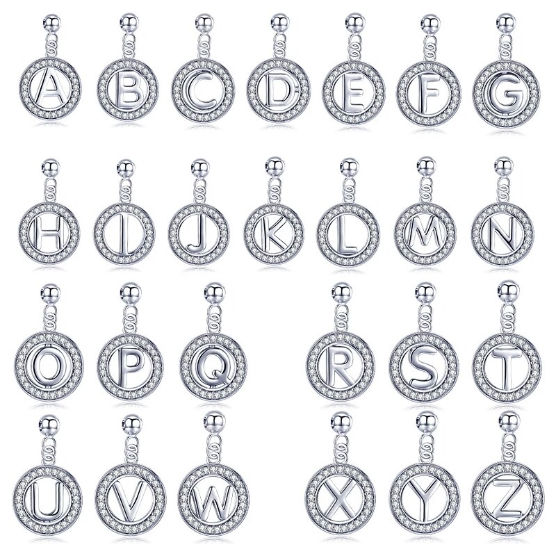 GRACE Silver Jewellery Stříbrný řetízek s přívěskem ve tvaru písmena V - stříbro 925/1000