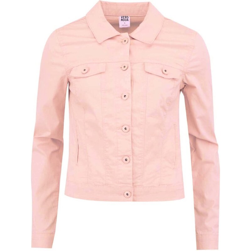 Světle růžová džínová bunda Vero Moda Soya
