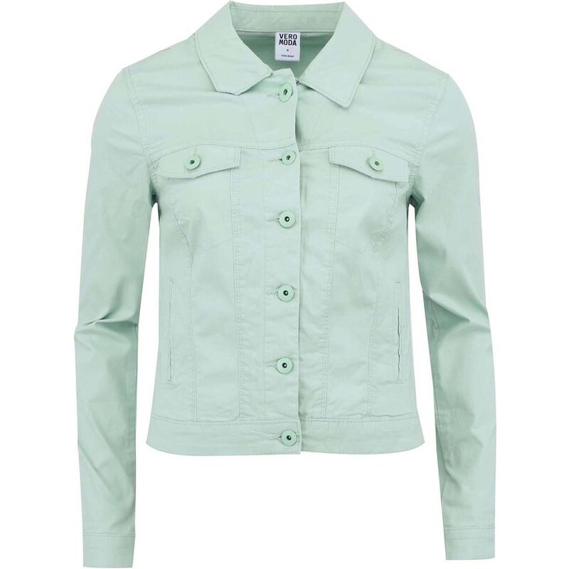 Světle zelená džínová bunda Vero Moda Soya