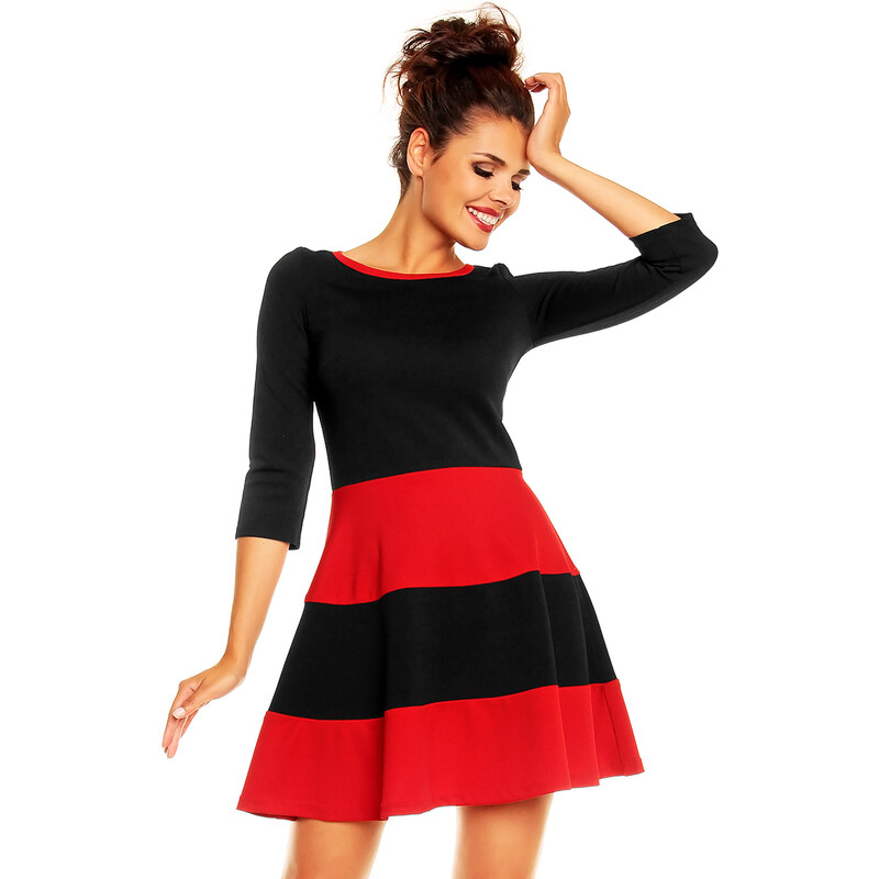 Červeno-černé šaty H10 L