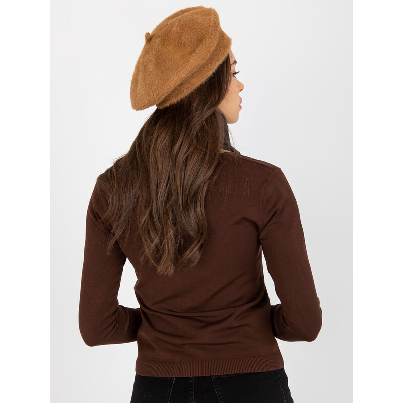 Fashionhunters Dámská zimní čepice camel baret