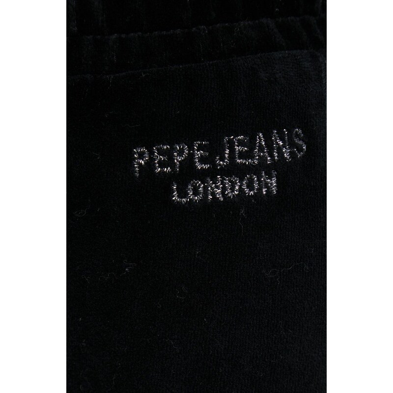 Tepláky Pepe Jeans Cora dámské, černá barva, hladké