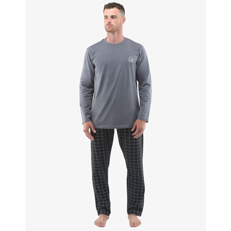 Dlouhé šedé trendy pyžamo Jakub
