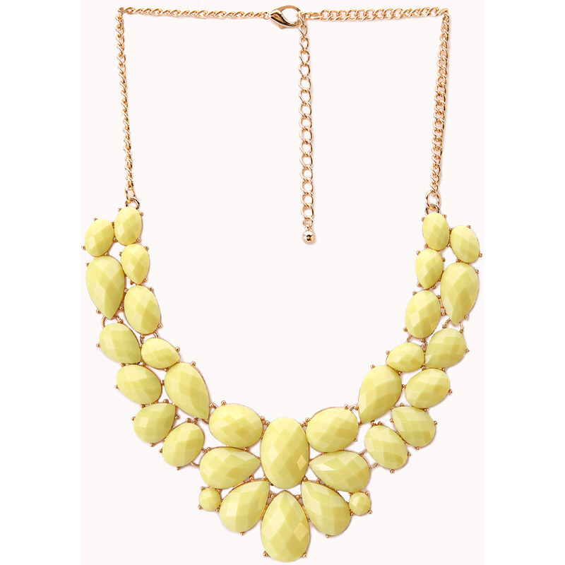 Forever 21 Femme Cluster Faux Stone Necklace
