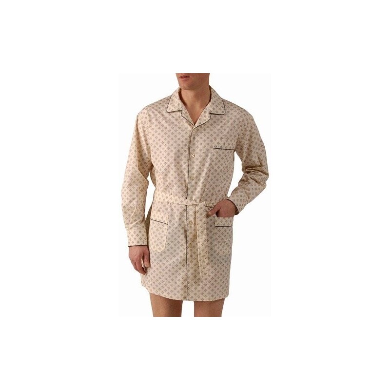 Blancheporte Prodloužený pyžamový kabátek s potiskem béžová 87/96 (M)