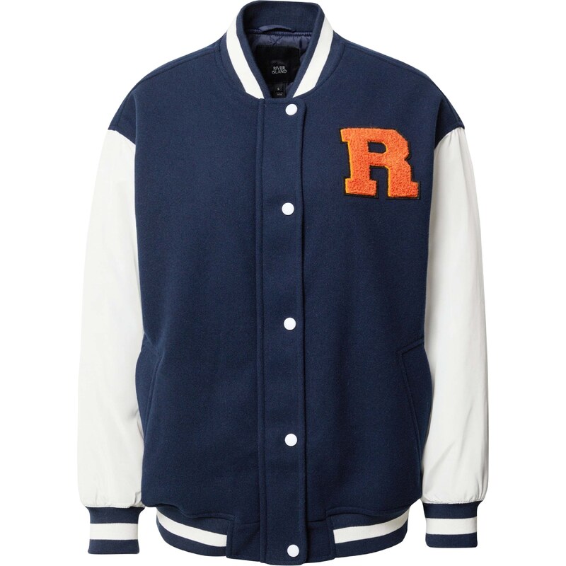 River Island Přechodná bunda námořnická modř / tmavě oranžová /