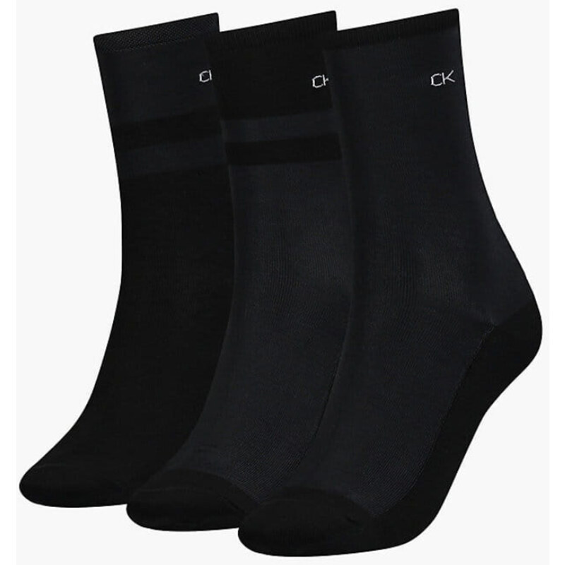 Calvin Klein dámské černé ponožky 3 pack
