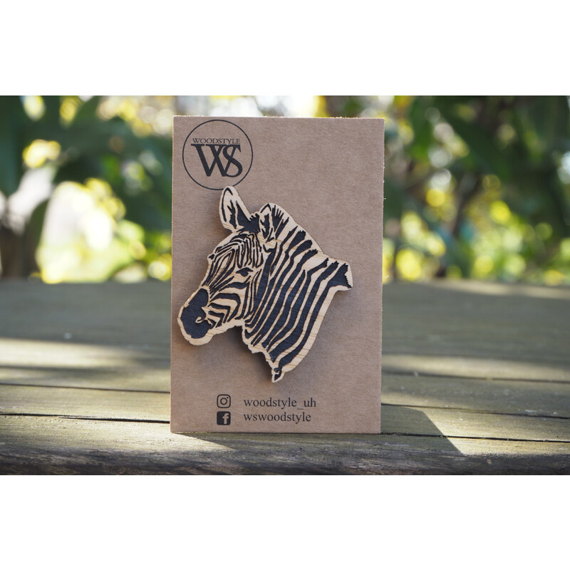 Wood Style Brož Zebra 74648584