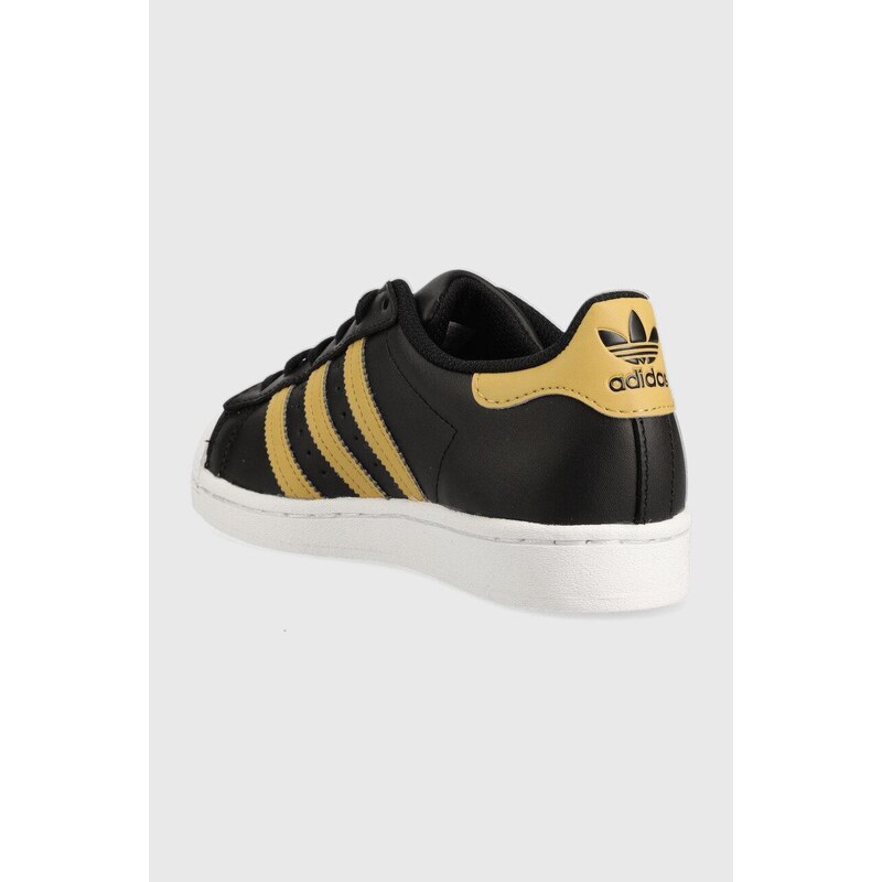 Dětské kožené sneakers boty adidas Originals Superstar černá barva, GV6622