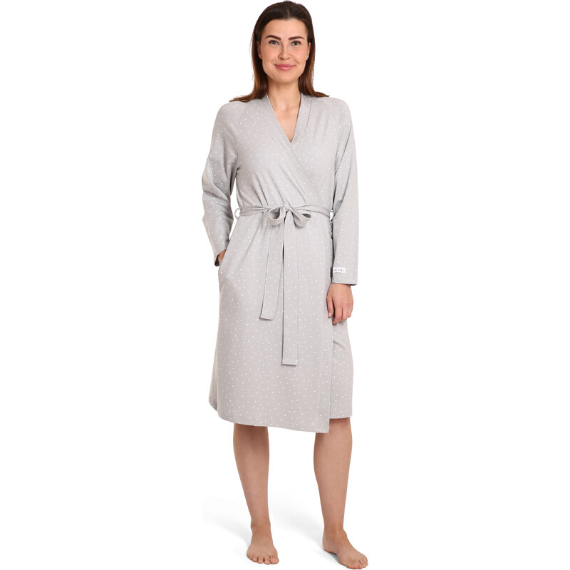 Outlet Moniel kimono/župan Dots šedý