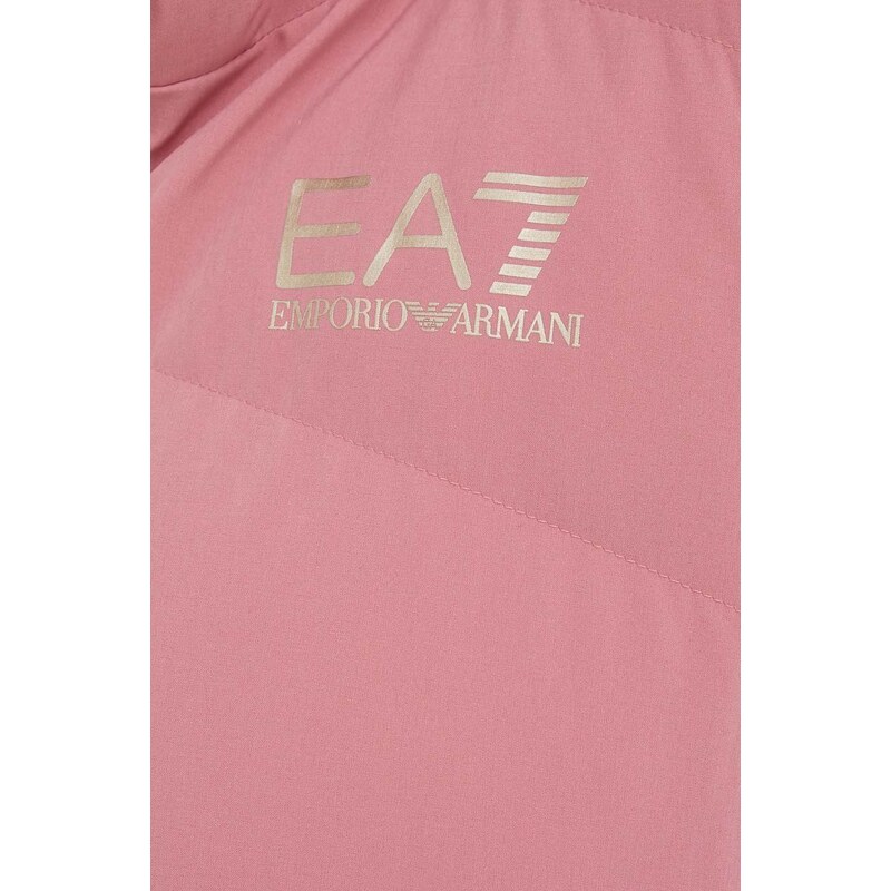 Bunda EA7 Emporio Armani dámská, růžová barva, zimní