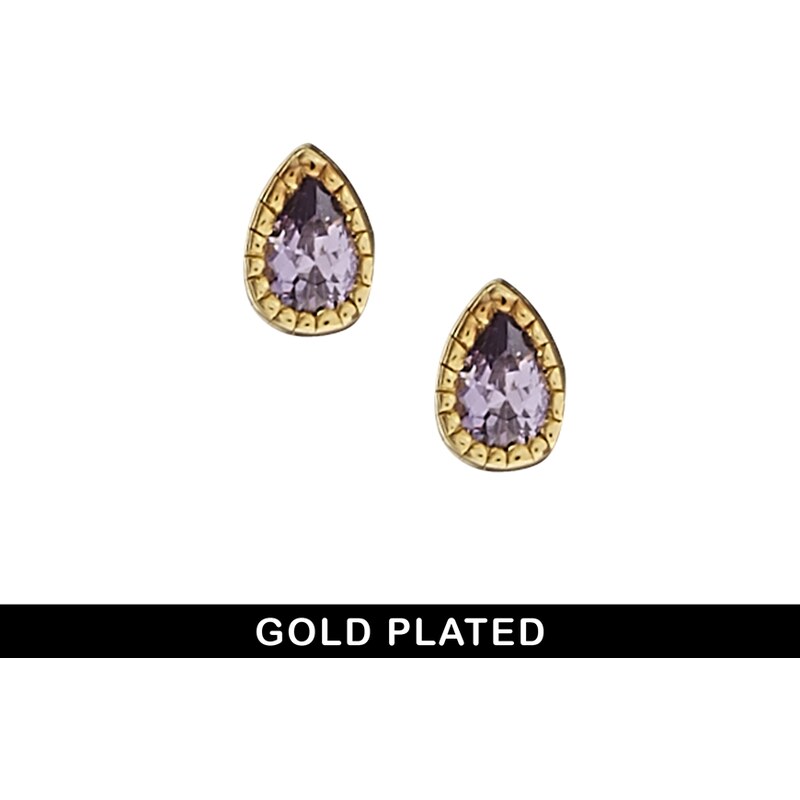 ASOS Gold Plated Sterling Silver Feburary Birthstone Earrings